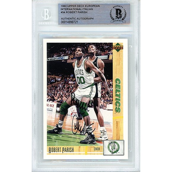 Robert Parish Signed 1992 Upper Deck Basketball Card Beckett Celtics Autograph - Picture 1 of 4